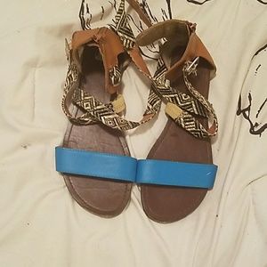 Snakeprint strappy flats
